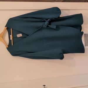 Madewell texture & thread long sleeve wrap dress